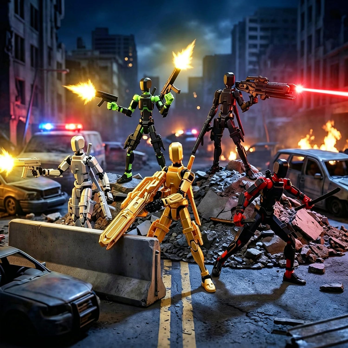 T13 - Juego de figuras de acción de robot simulado multiarticulado