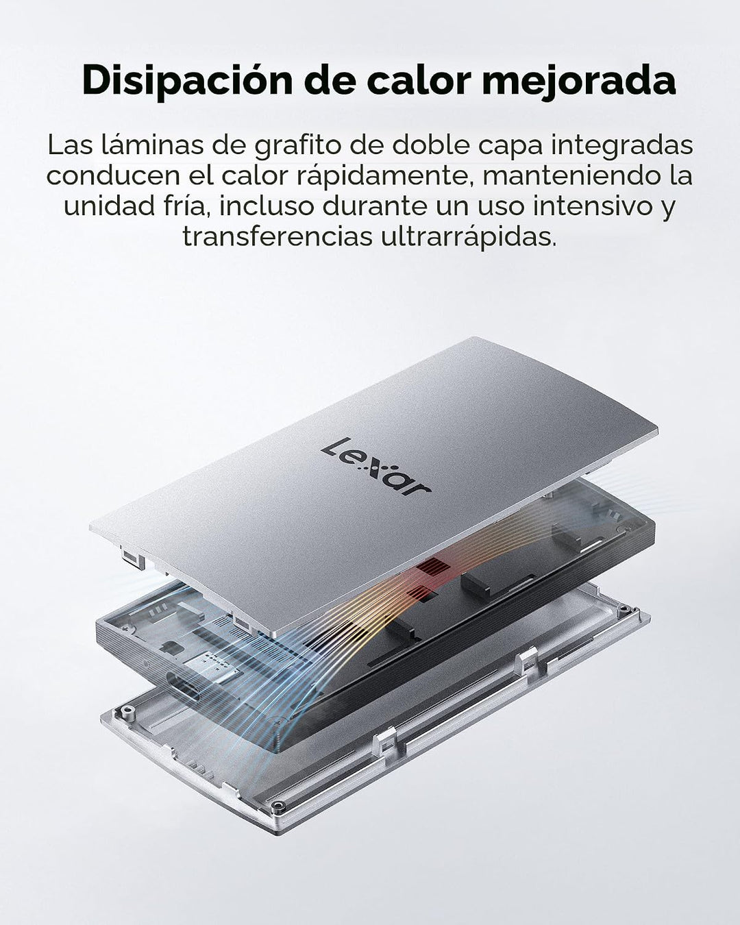 Lexar ES3 1TB SSD externo, USB 3.2 Gen2 SSD portátil, PSSD hasta 10...