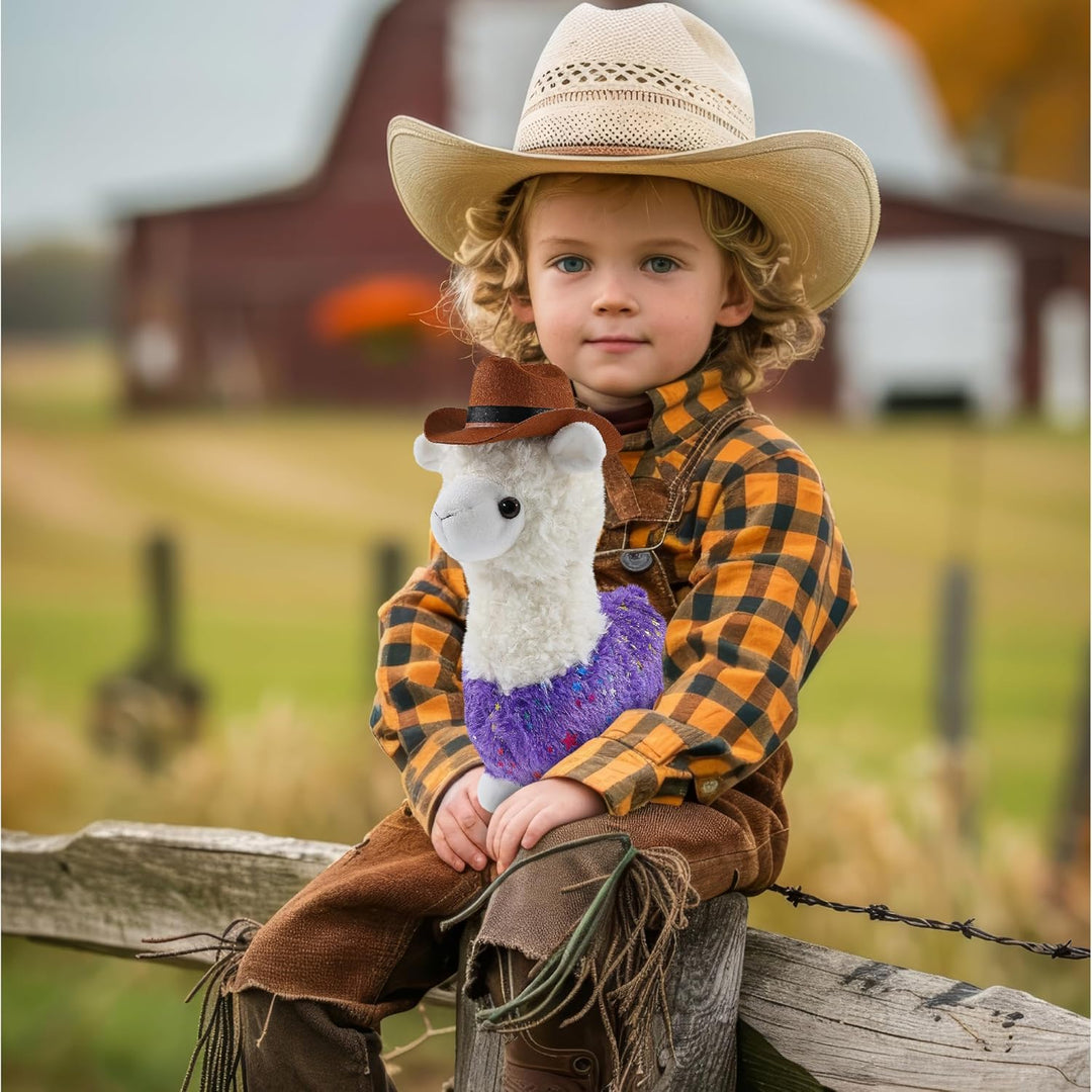 DolliBu Sparkle Eyes - Sombrero de vaquero de peluche de