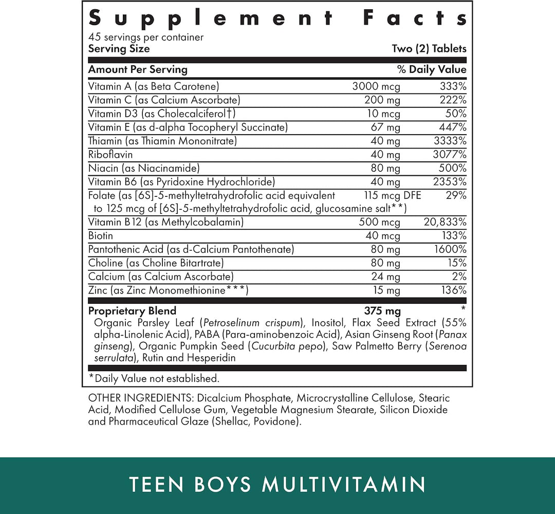 MICHAEL'S Health Naturopathic Programs Teen Boys - 90 tabletas vege...