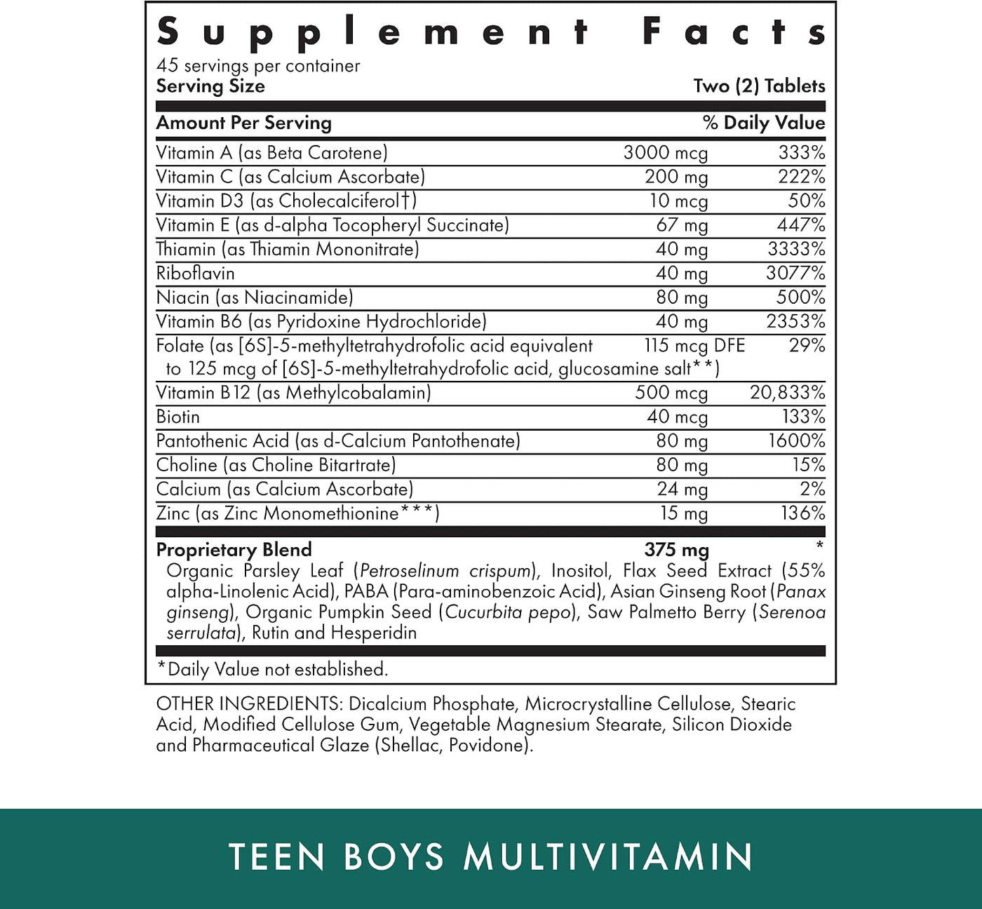 MICHAEL'S Health Naturopathic Programs Teen Boys - 90 tabletas vege...