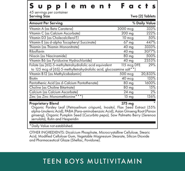 MICHAEL'S Health Naturopathic Programs Teen Boys - 90 tabletas vege...