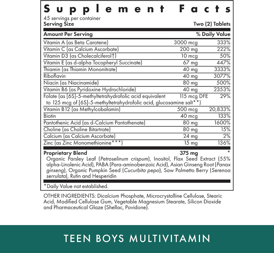 MICHAEL'S Health Naturopathic Programs Teen Boys - 90 tabletas vege...