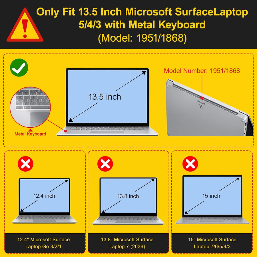 Lepeoac Funda para portátil Microsoft Surface 5\/4\/3 de 13.5 pulga...