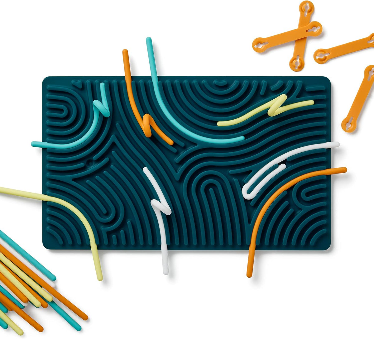 Pushpeel XL - Tabla de actividades sensoriales – Juguete antiestrés de silicona expandible para estrés, ansiedad, TDAH y autismo – Modular, silencioso, sin ensuciar, abeto