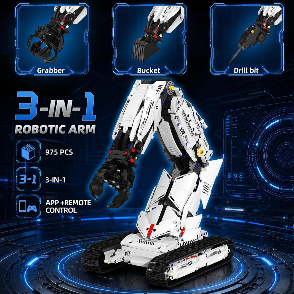 Set de Construcción Robot Arm 3 en 1 para Niños (Edad 8-14) con RC y APP