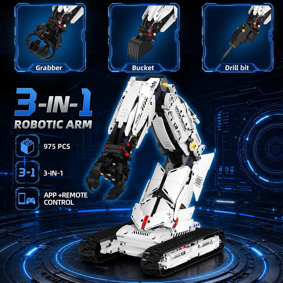 Set de Construcción Robot Arm 3 en 1 para Niños (Edad 8-14) con RC y APP