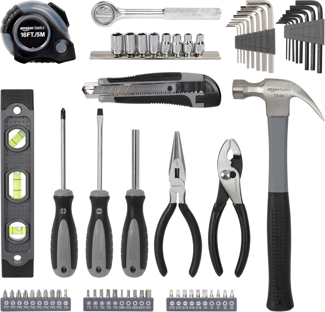 Amazon Basics Juego de herramientas de reparación básicas para el h...