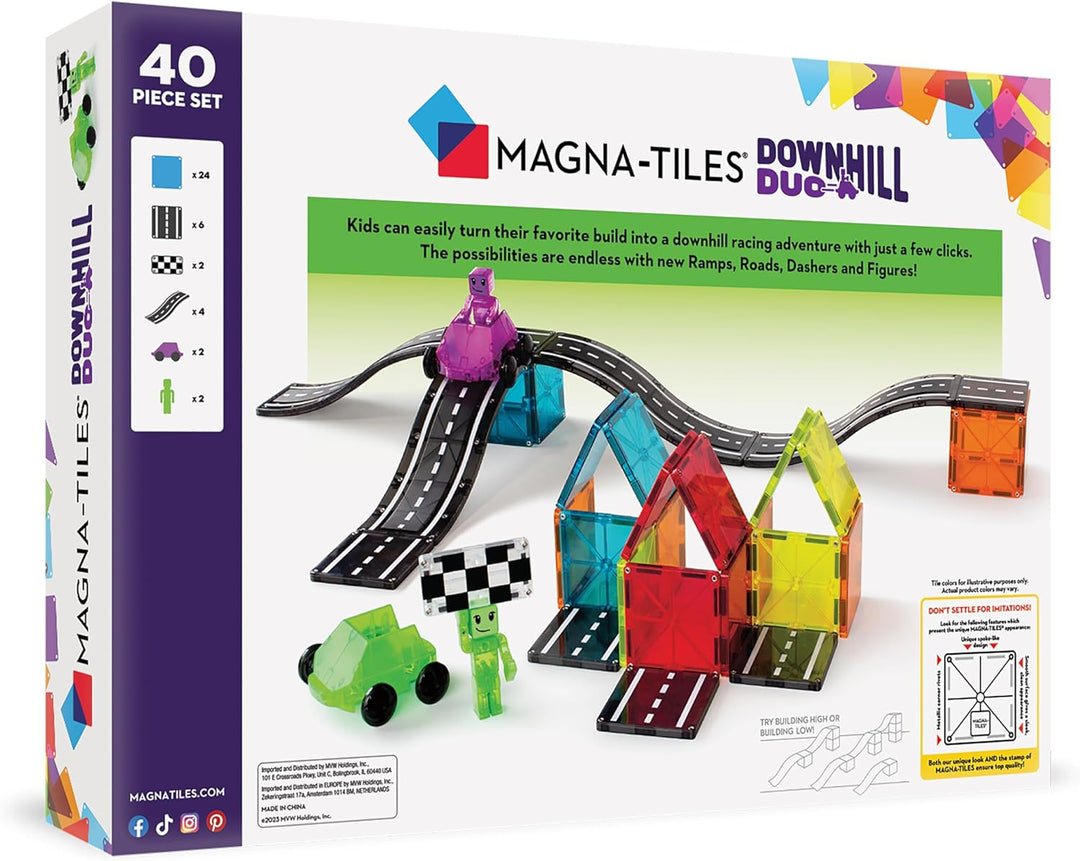 MAGNA-TILES Downhill Duo - Juego de construcción magnética