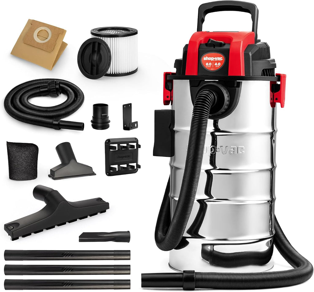 Shop-Vac Aspiradora húmeda/seca HP de 6 galones y 4.0 picos, para montaje