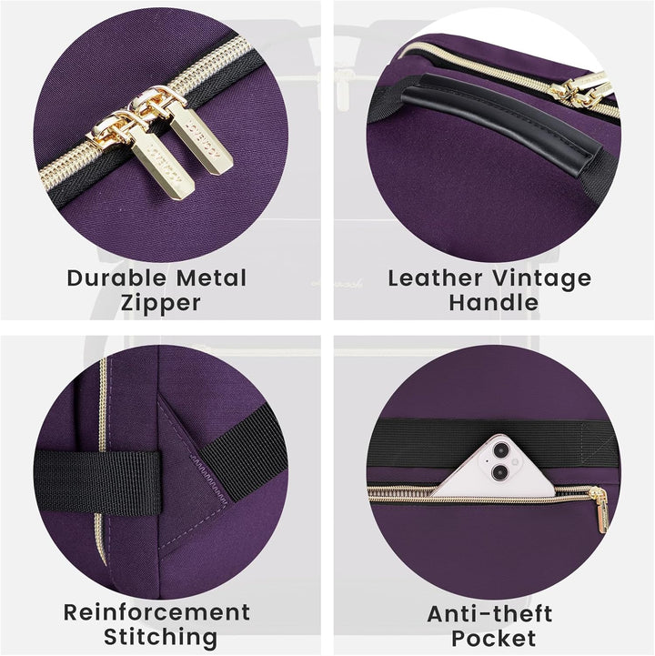 LOVEVOOK Mochila de viaje de mano, Púrpura-negro, Mochilas de viaje
