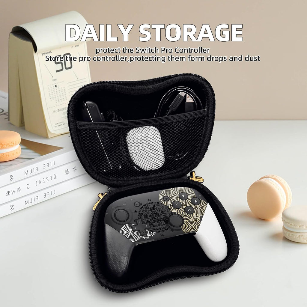 Controlador Pro Inalámbrico YKASEK para Switch con Estuche de Transporte, Gamepad Remoto compatible con Switch, NFC/Vibración Dual/Captura de Pantalla/Función de Activación, Negro/Blanco