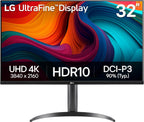 LG 32UR550K-B Monitor de computadora ultrafino 4K UHD (3840 x 2160)...