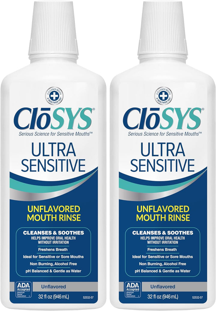 CloSYS Enjuague bucal ultra sensible, 32 onzas (Paquete de 2), no s...