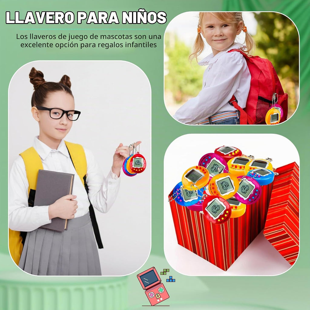 28 llaveros virtuales para mascotas, llavero digital electrónico para mascotas, máquina de juego de mano retro, juguete nostálgico de los años 90 para niños, regalos de fiesta de cumpleaños, rellenos de bolsas de golosinas