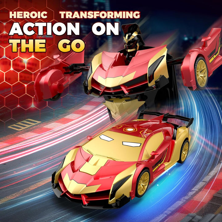 Hero Steel Man Transform RC Cars Toys con luces de ojos y