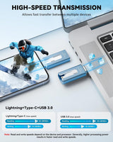 Unidad flash con certificación MFi para iPhone iPad de 512 GB, barr...