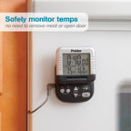 Polder - Termómetro digital clásico y temporizador, termómetro para carne para cocinar, sonda de acero inoxidable, temporizador de cuenta regresiva de 24 horas con cable de silicona de alta