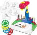 Proyector de dibujo para niños de 3 años en adelante, el kit de proyector de rastreo preescolar incluye 32 dibujos de animales en 4 discos resistentes, 8 crayones y 1 bloc de papel de dibujo para un divertido aprendizaje basado en juegos