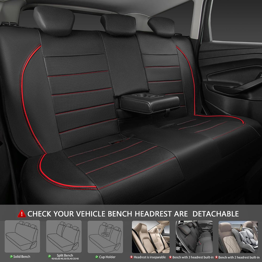 CAR PASS - Fundas para asiento universal., Negro y rojo