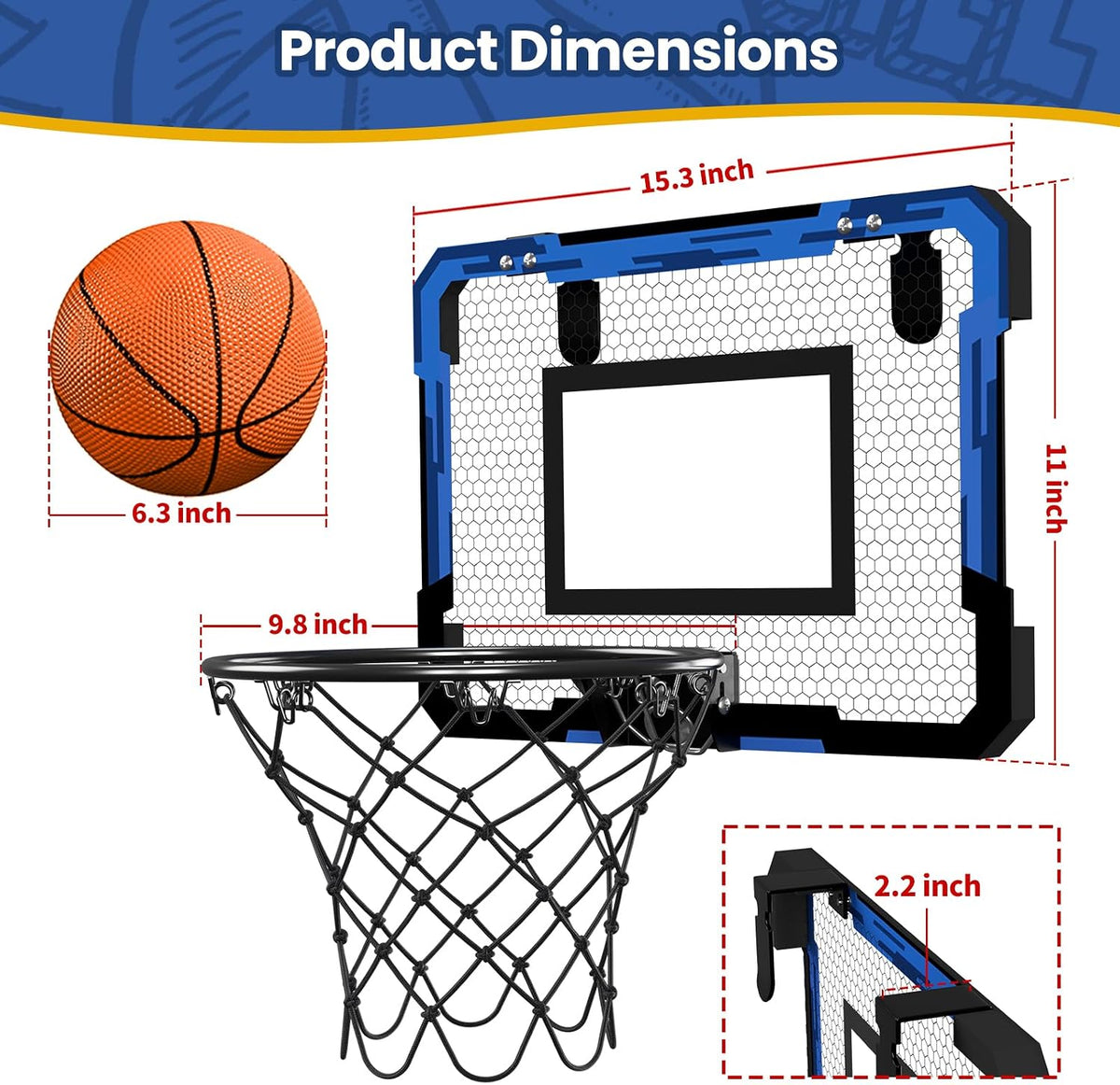 QDRAGON Mini aro de baloncesto