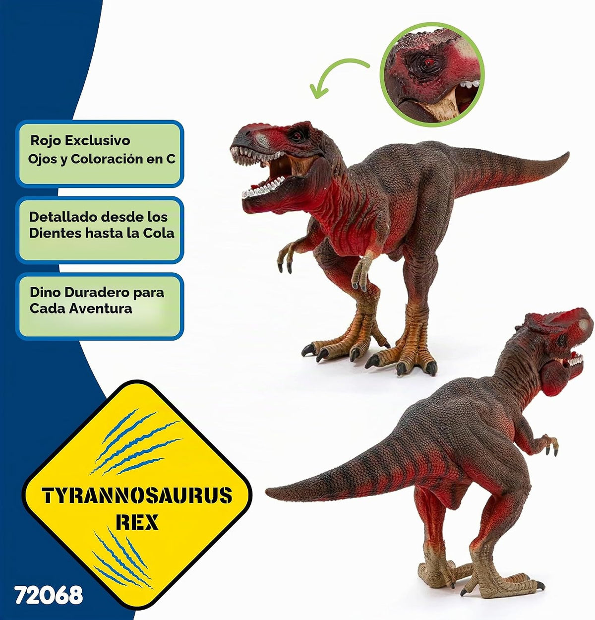 Schleich Dinosaurs - Tyrannosaurus Rex Rojo Figuras Dino para Niños 4+ | 72068