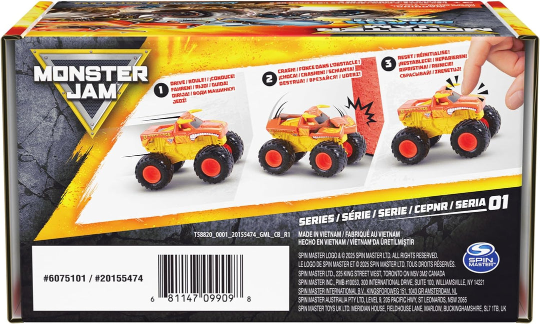 Monster Jam Smash &amp; Bash 2-Pack Monster Trucks, Megalodon &amp;...