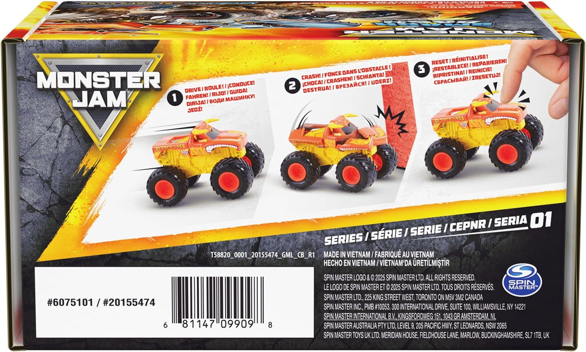 Monster Jam Smash &amp; Bash 2-Pack Monster Trucks, Megalodon &amp;...