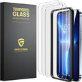 ImpactStrong - Protector de pantalla de vidrio templado irrompible para iPhone 13 Pro Max/iPhone 14 Plus [Instalación fácil] [Libre de burbujas] [Dureza 9H] [Cobertura completa] Compatible con funda