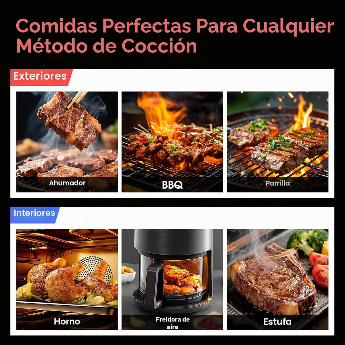 Termómetro inalámbrico inteligente WiFi para carne con alcance ilimitado, 7 sensores certificados NIST, precisión de ±0.5°F, Sub-1G (10 veces más fuerte que Bluetooth), APP y base digital