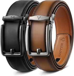 BULLIANT Cinturón de trinquete para hombre, 2 unidades, cinturón de...