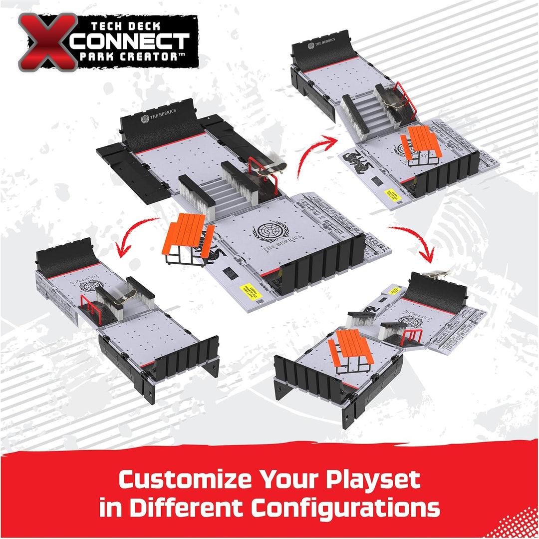 TECH DECK, The Berrics Transforming Park, X-Connect Park Creator, s...