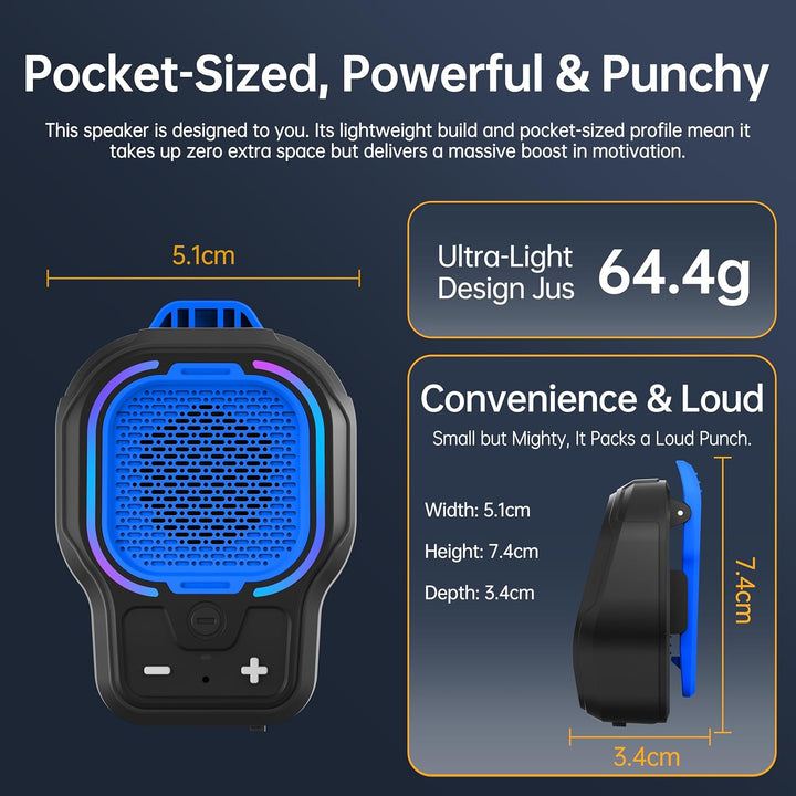 Altavoz Bluetooth portátil, altavoz inalámbrico portátil con clip m...