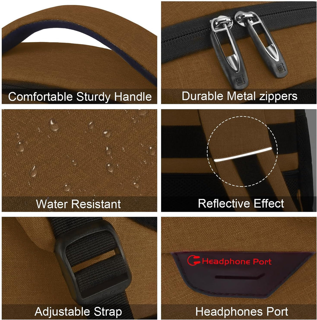 Mochila para Laptop Volher, Marrón, 15,6 pulg., Computadora portátil