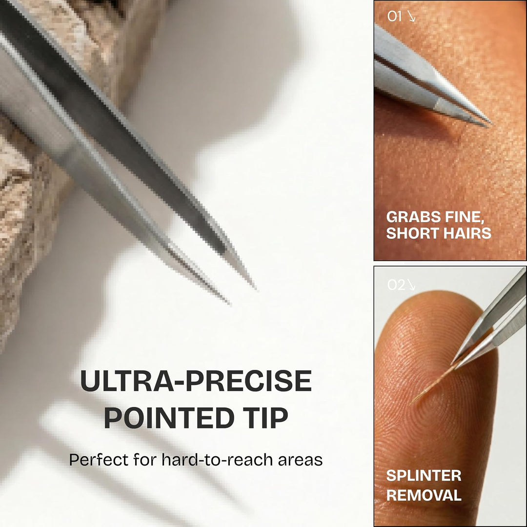 Beauty Power Juego de pinzas profesionales \u2013 Pinzas de acero i...