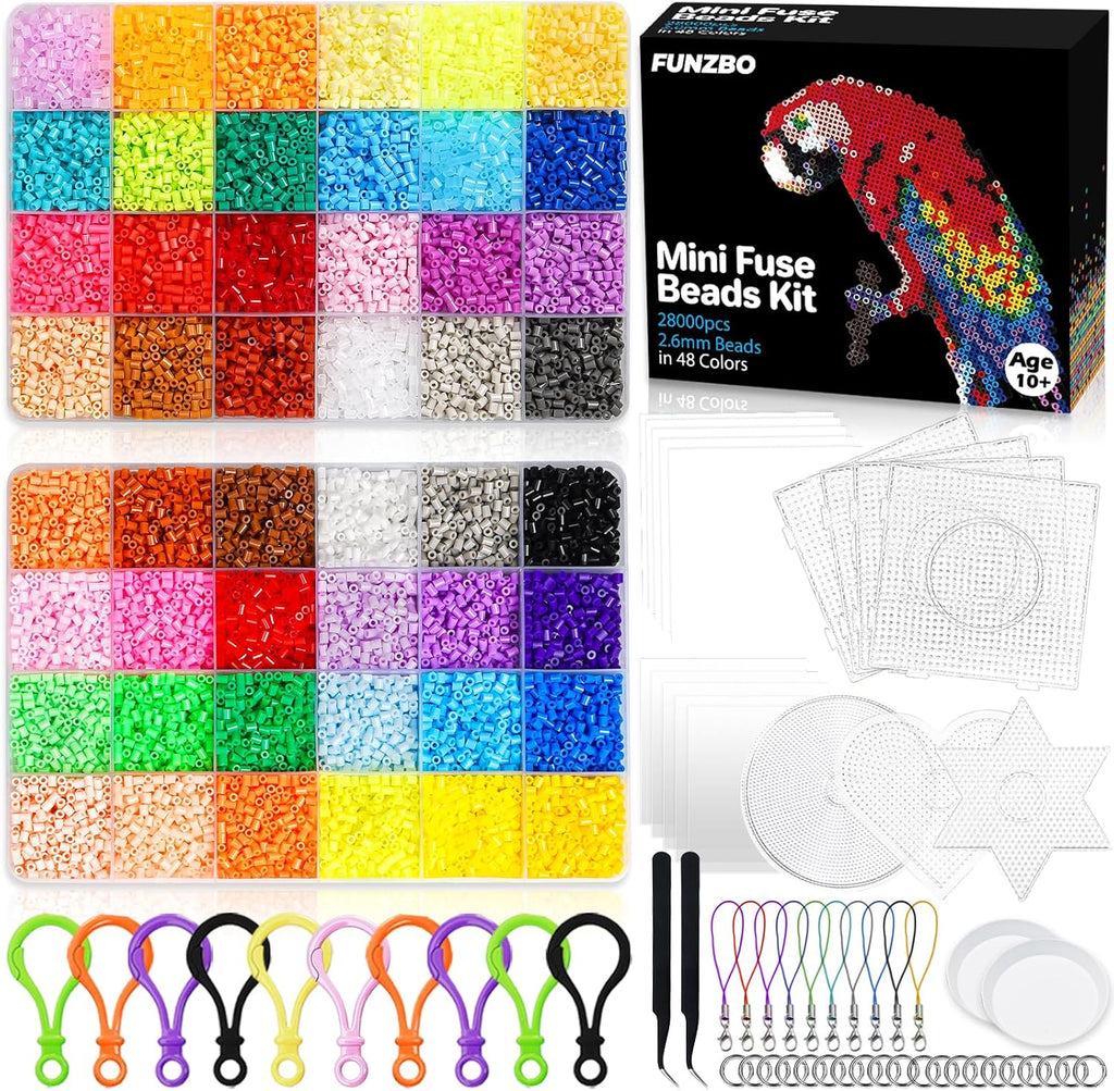 28000 Mini Fuse Beads Set - 48 Colores (Tamaño de las cuentas: 2.6 mm)