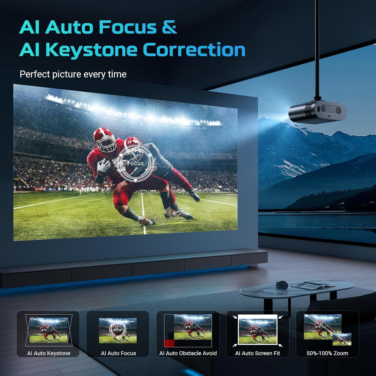 [Google TV\/control de voz] Proyector inteligente GooDee 4K UHD con...