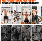 Kit de barra de pilates KUTIZE con bandas de resistencia, equipo de pilates de alta resistencia para hombres, bandas de entrenamiento con asas para piernas, cadera, espalda, brazo, abdominales, pecho
