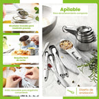 Spring Chef Juego de 14 tazas y cucharas medidoras de acero inoxidable