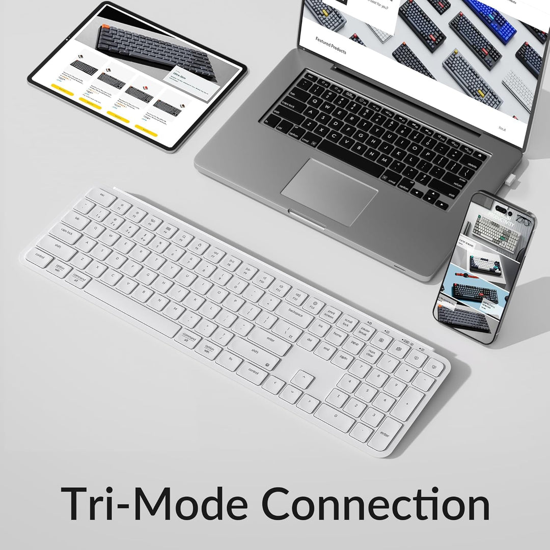 Keychron Teclado inalámbrico ultrafino B6 Pro, ZMK de tamaño comple...
