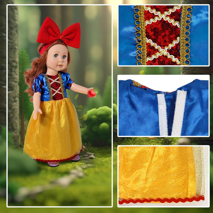 Ropa y accesorios WONDOLL para muñecas de 18 pulgadas, Vestido de d...