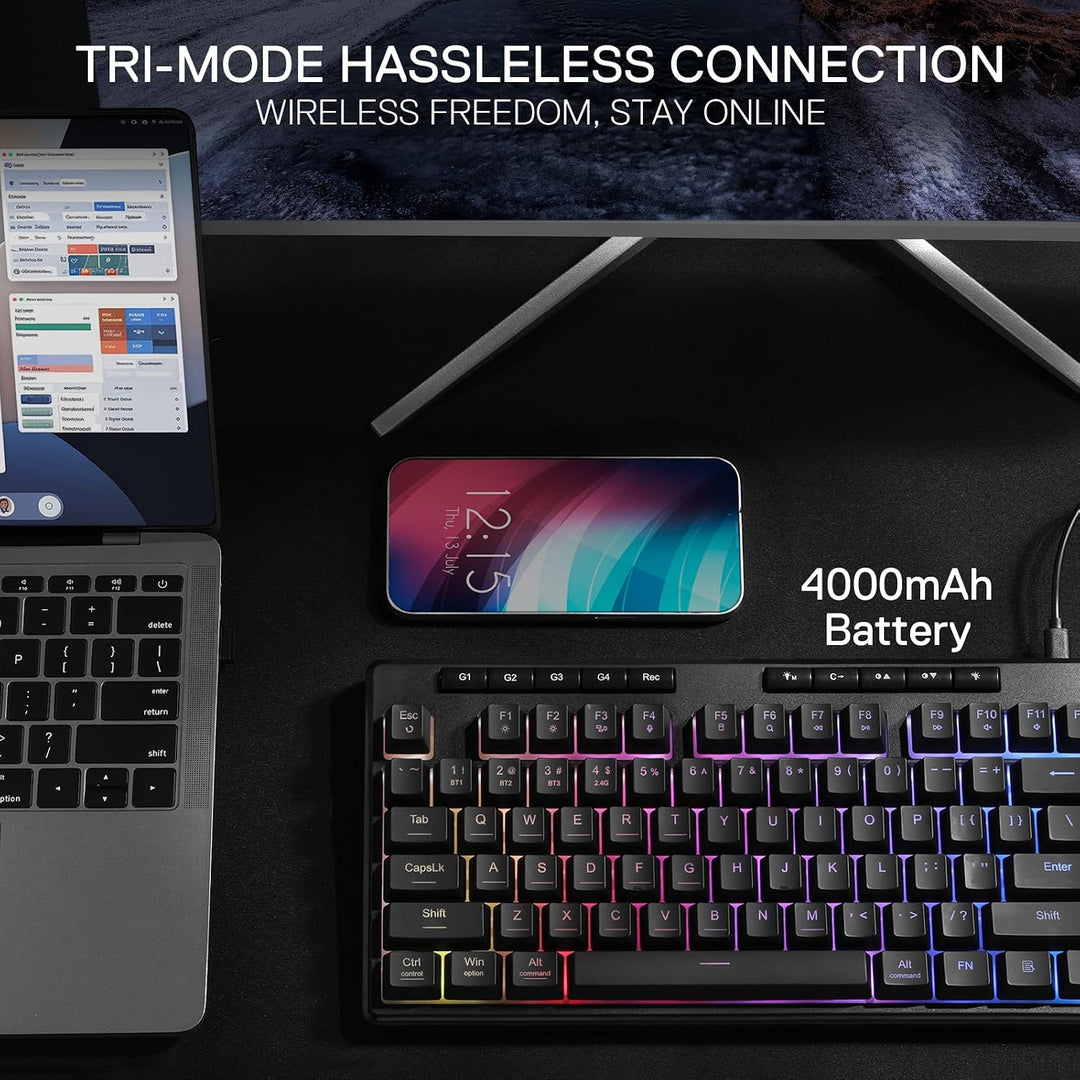 Redragon K516 PRO Shiva TKL RGB Teclado inalámbrico de membrana par...