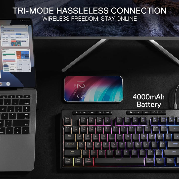 Redragon K516 PRO Shiva TKL RGB Teclado inalámbrico de membrana par...