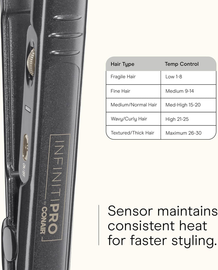 INFINITIPRO BY CONAIR Plancha plana de cerámica turmalina, 1 pulgad...