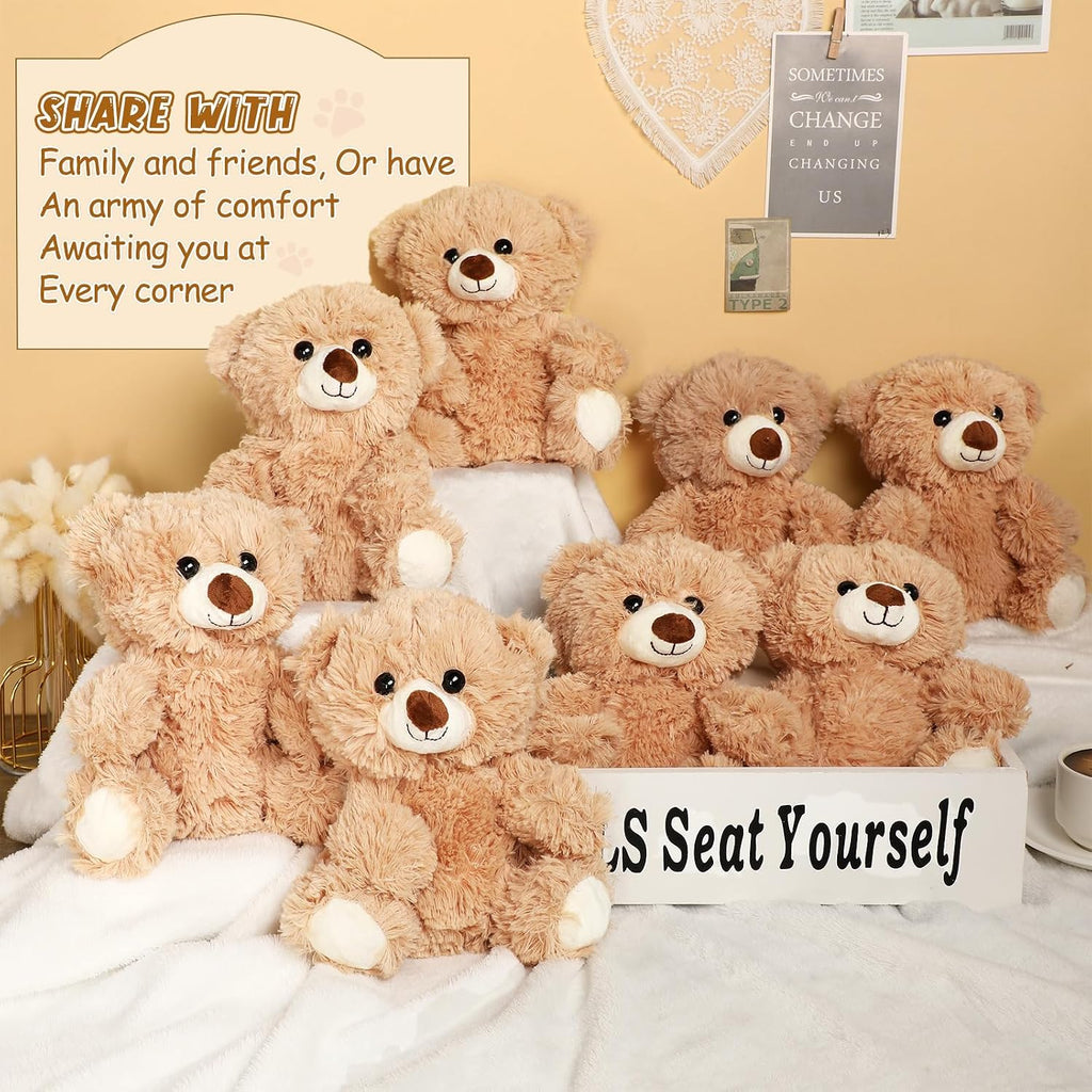 Jenaai 8 ositos de peluche a granel de 10 pulgadas, pequeños, elegantes