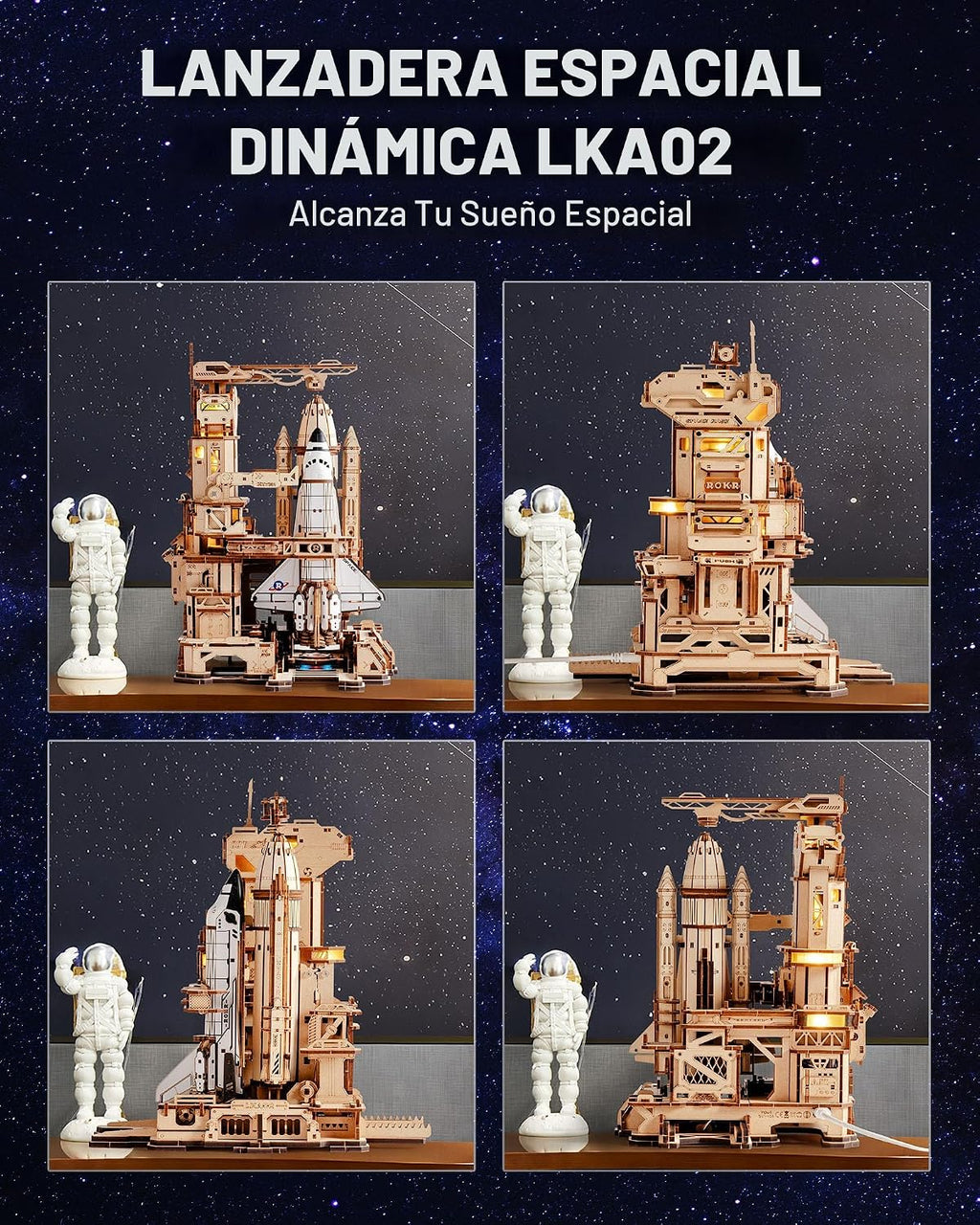 ROKR Space Shuttle 3D Wooden Puzzles para Adults Moving Building Model