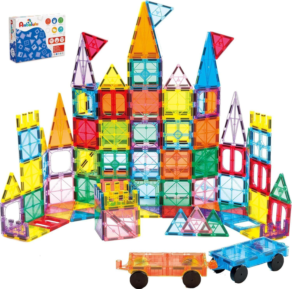 134PCS Magnetic Building Tiles, Gift para Boys y Girls Ages 3+