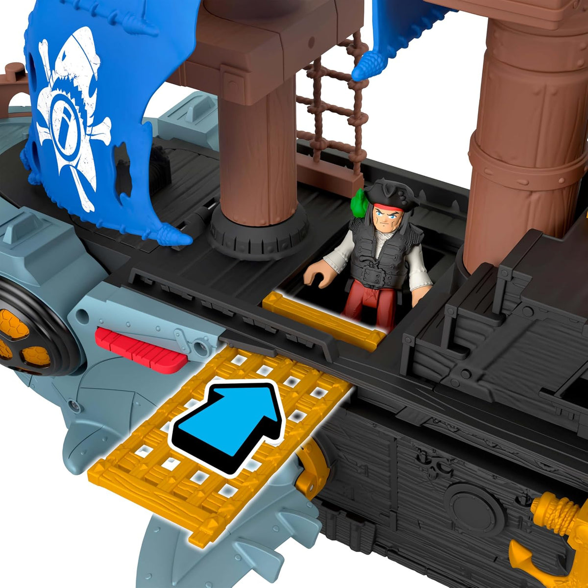Fisher-Price Imaginext Shark Bite - Juego de barco pirata y bote de juguete