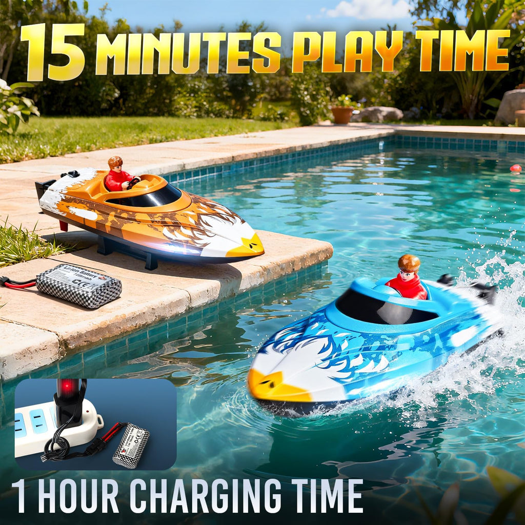 BEZGAR HJ822 12 pulgadas 25 KPH Velocidad RC Barco rápido para niños y adultos