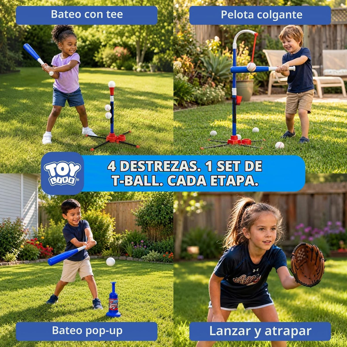 Juego de pelota 4 en 1 para niños de 3 a 5 años con guante, juego de